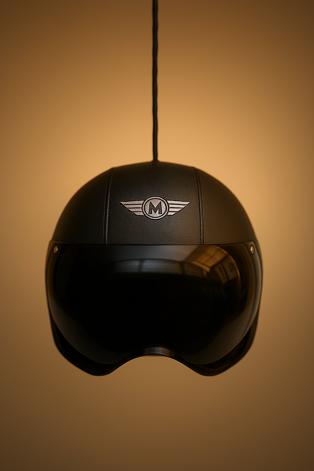 Casco Lámpara Jet Cuero